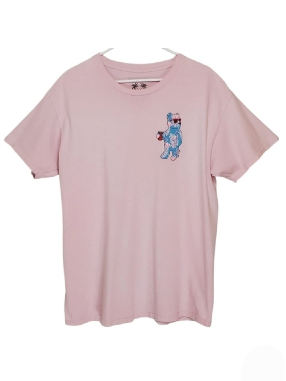 2444 * Riot Society Flamingo Bear Graphic Tee Pink Size L